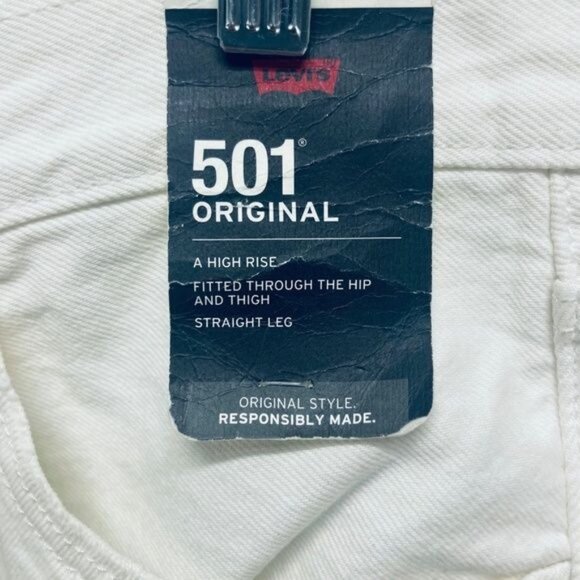 Levi’s 501 Jeans Size 30x32 Women’s High Rise Straight Leng White New - Picture 14 of 15